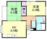 シャトル三瑞Ⅰ 2DKの間取り