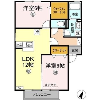 間取図 ブィラ　ハッピネス　Ｂ棟