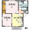 サンセール植田 2DKの間取り