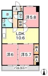 セントエルモ里庄 3LDKの間取り