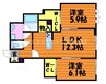 ファーストヒルズ 2LDKの間取り