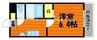 プリマローズ日ノ出町 1Kの間取り