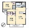 グラスガーデン　C棟 2LDKの間取り