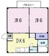 サンライズビレッジ 2DKの間取り