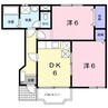 アビターレＡ 2DKの間取り