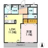 アマンプリ羽島 1LDKの間取り