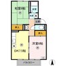 サンピア植田 2DKの間取り