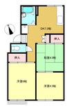 プレジール東粒浦 3DKの間取り