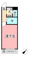 シティ倉敷　Ⅱ 1Kの間取り