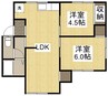 西田コーポ 2LDKの間取り