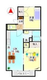 フォンティーヌＢ 2LDKの間取り