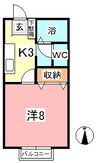 セジュール大樹 1Kの間取り