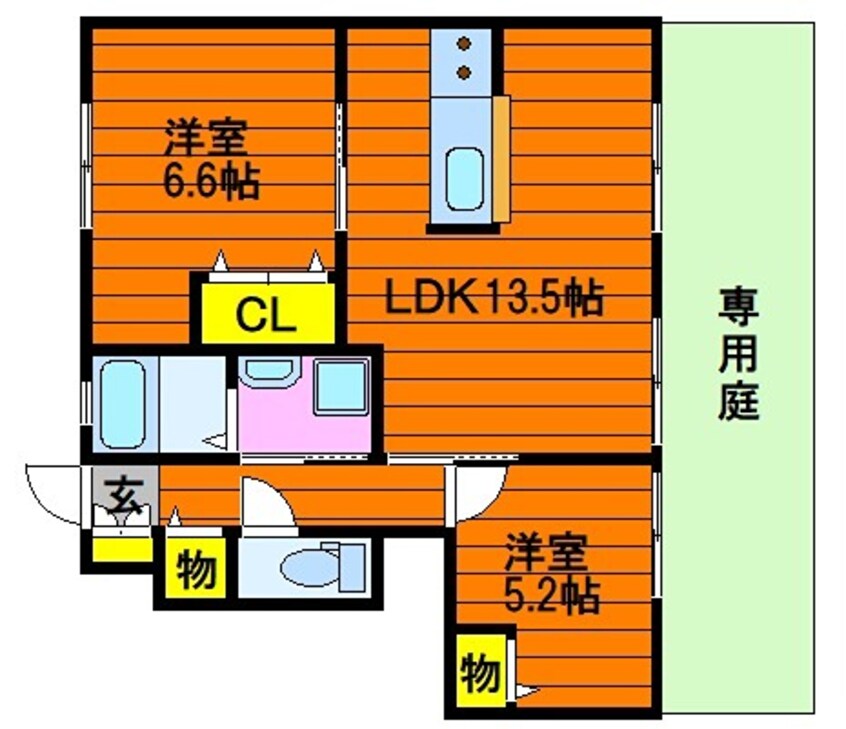 間取図 プレイン・パイン　Ｂ