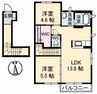フォルテ　Ｂ棟 2LDKの間取り