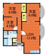 星の郷コーポ　Ｃ棟 3LDKの間取り