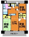 アルファステイツ倉敷駅前 2LDK+Sの間取り