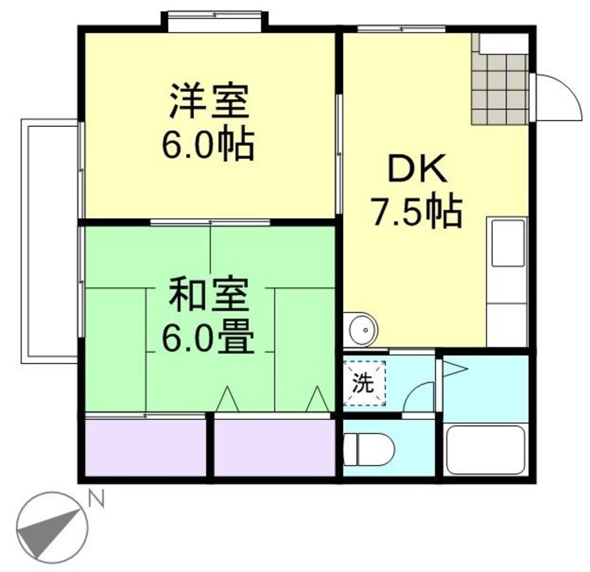 間取図 コーポマム　B棟