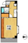 ジュネス沖新　 1Kの間取り