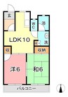 駅前ビル 2LDKの間取り