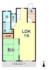 駅前ビル 1LDKの間取り