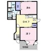 ヴィラフロ－ラＡ 2DKの間取り
