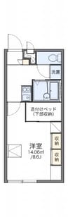 レオパレス大内 1Kの間取り