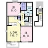 シャルマンジャンⅢＢ 2LDKの間取り