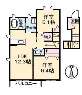 ウィンズ　Ｄ棟 2LDKの間取り