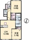 レジーナⅡ 2LDKの間取り