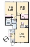 オランフェルム 2LDKの間取り