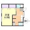 向陽荘　西棟 1Kの間取り