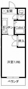 リトルハイツNo.7 1Kの間取り