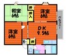 サンビレッジ安江A棟 3DKの間取り