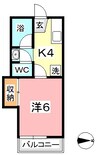 コーポセレッソ　Ⅱ 1Kの間取り