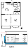 アンジェリーク福島 2DKの間取り