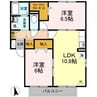 グリーンハイツD棟 2LDKの間取り