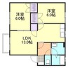 グランシャリオ　C棟 2LDKの間取り