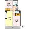グリーンコーポ板谷Ｂ棟 2DKの間取り