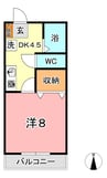 パークサイド安江 1DKの間取り