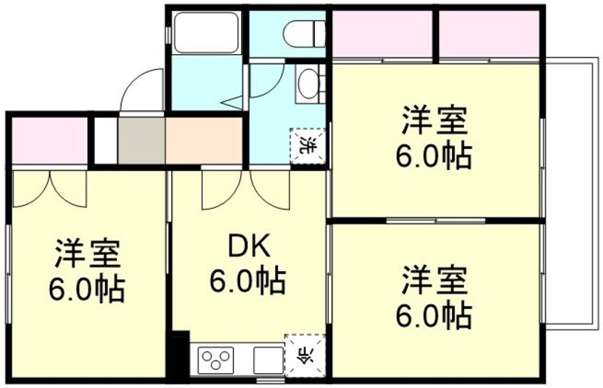 間取図 プラティア板谷A棟