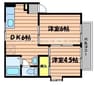 オアシス秋岡　B 2DKの間取り