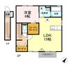 フレブラースⅡ A棟 1LDKの間取り