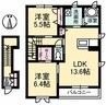パルテ・リモーネ 2LDKの間取り