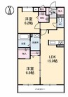 クラニアガーデン川入 2LDKの間取り