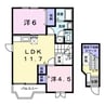 ウィスタリア 2LDKの間取り