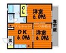 ラフィーネＴＭ　C棟 2DKの間取り