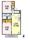 セジュール大内B 2LDKの間取り