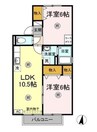 セジュール大内B 2LDKの間取り