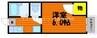 吉備線<桃太郎線>/服部駅 徒歩11分 2階 築58年 1Kの間取り