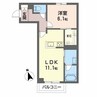 パルテ　ソノーレ 1LDKの間取り